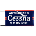 New Cessna Authorized Service Double-sided Porcelain Sign w/Bullnose & Neon 67 IN W x 42 IN H